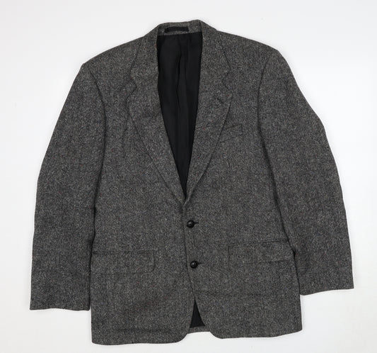 Marks and Spencer Mens Grey Wool Jacket Blazer Size 38 Regular