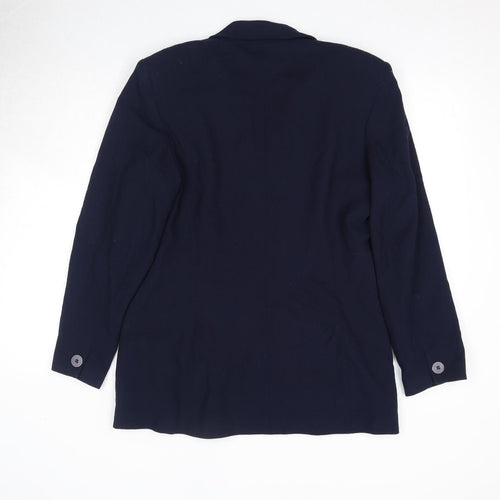 Alexon Womens Blue Wool Jacket Suit Jacket Size 14 - Shoulder Pads
