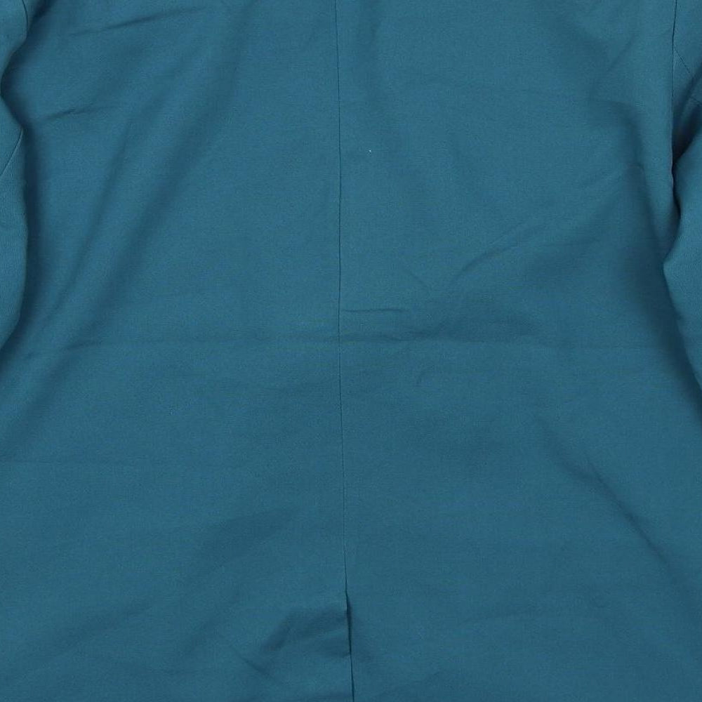 4th Reckless Womens Blue Polyester Jacket Blazer Size 12 - Shoulder Pads