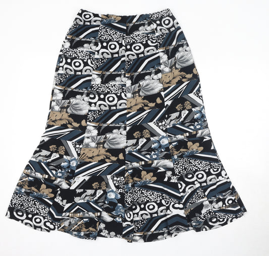 Saloos Womens Multicoloured Geometric Polyester Swing Skirt Size 12