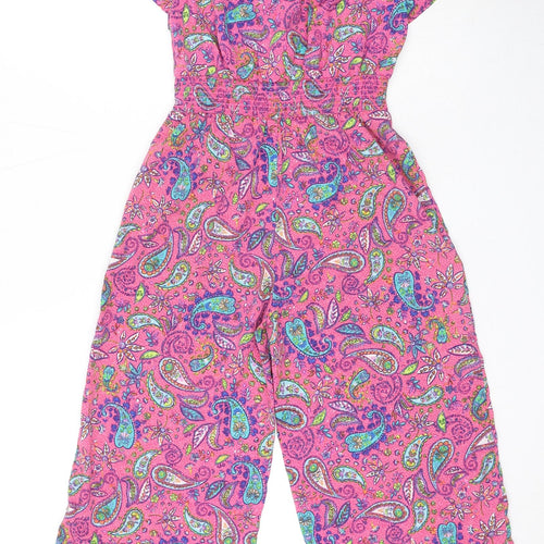 Monsoon Girls Pink Paisley Polyester Jumpsuit One-Piece Size 7-8 Years Pullover