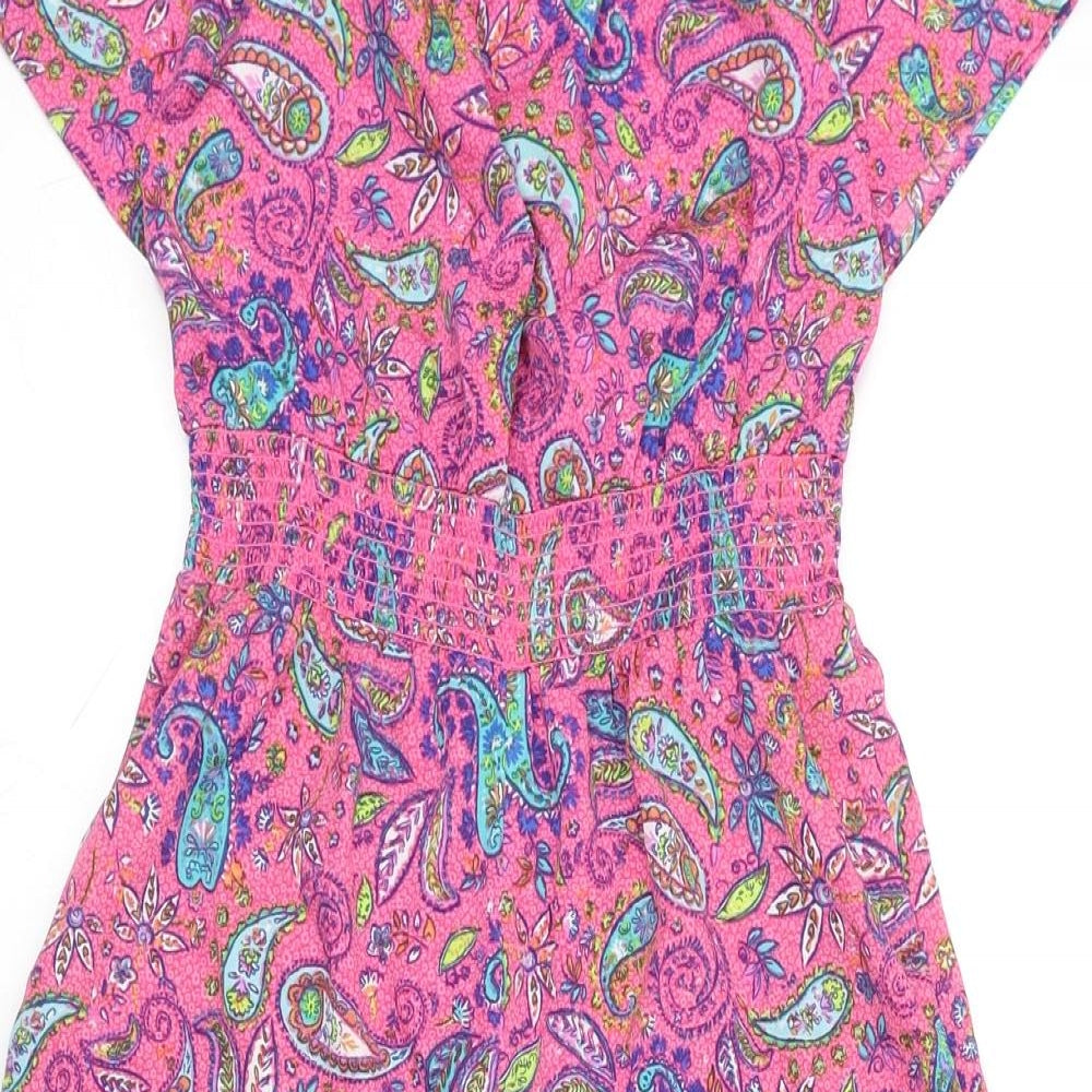 Monsoon Girls Pink Paisley Polyester Jumpsuit One-Piece Size 7-8 Years Pullover