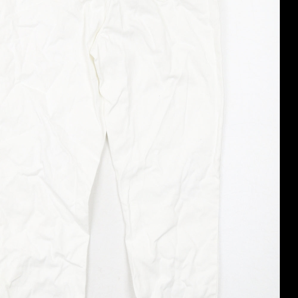 Noisy may Womens White Cotton Tapered Jeans Size 12 L32 in Regular Zip