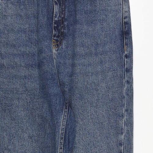 Topshop Womens Blue Cotton Tapered Jeans Size 30 in Regular Zip