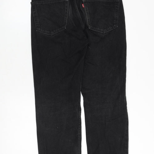 Levis Mens Black Cotton Straight Jeans Size 30 in Regular Zip