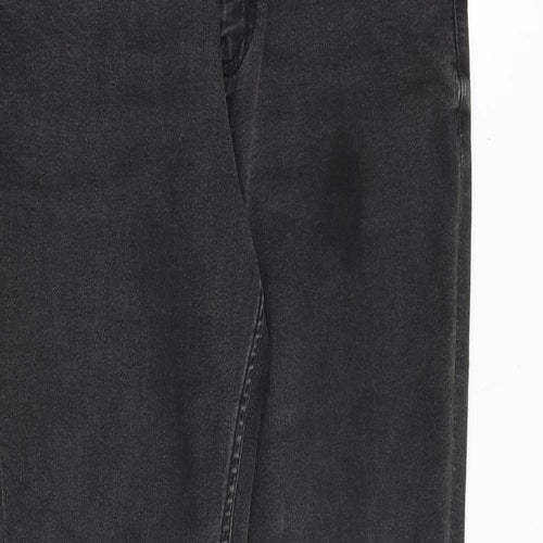 Marks and Spencer Womens Grey Cotton Skinny Jeans Size 12 Slim Zip