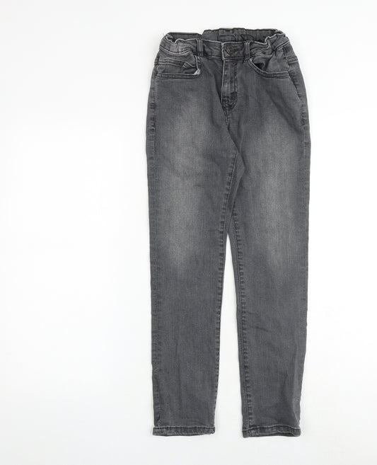Zara Boys Grey Cotton Skinny Jeans Size 10 Years Regular Zip