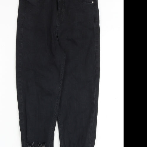 Topshop Womens Black Cotton Skinny Jeans Size 26 in Regular Zip