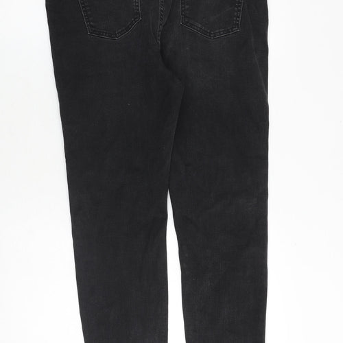 Marks and Spencer Womens Black Cotton Skinny Jeans Size 16 Slim Zip