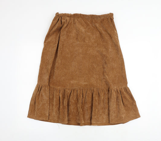 St. Tropez Womens Brown Polyester Trumpet Skirt Size L