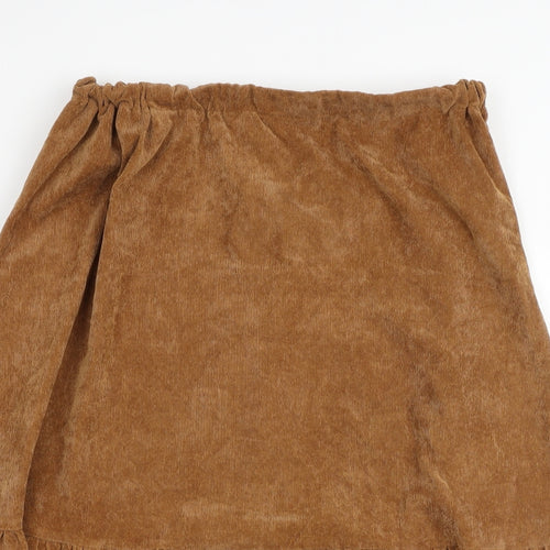 St. Tropez Womens Brown Polyester Trumpet Skirt Size L