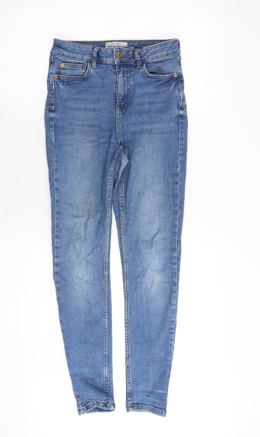 New Look Womens Blue Cotton Skinny Jeans Size 8 Slim Zip