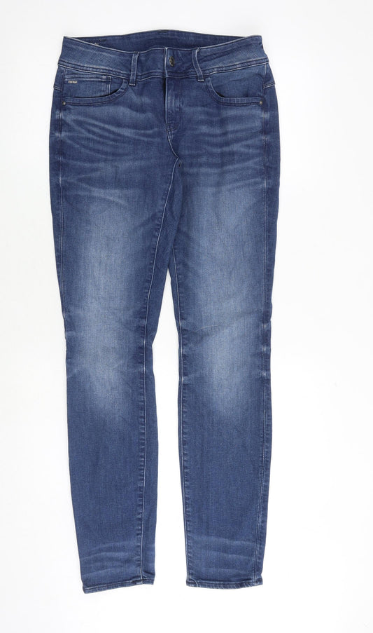 Raw Womens Blue Cotton Skinny Jeans Size 30 in Slim Zip