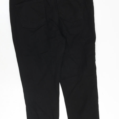 Uniqlo Womens Black Cotton Tapered Jeans Size 32 in Regular Zip