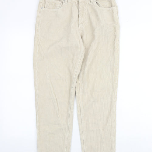 ASOS Mens Beige Cotton Trousers Size 30 in L32 in Regular Zip