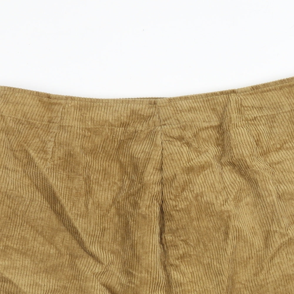 Uniqlo Womens Beige Cotton A-Line Skirt Size 28 in Zip
