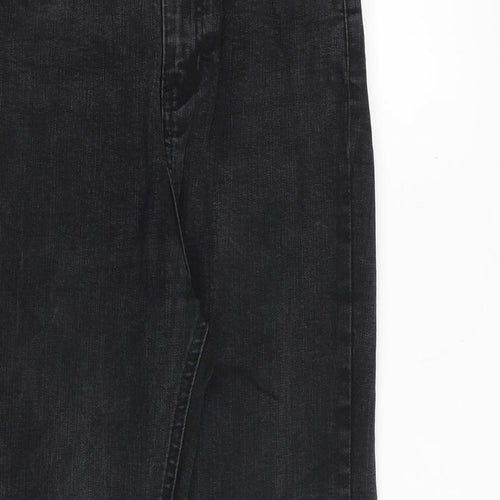 Pull&Bear Womens Grey Cotton Skinny Jeans Size 10 Slim Zip - Frayed Hem