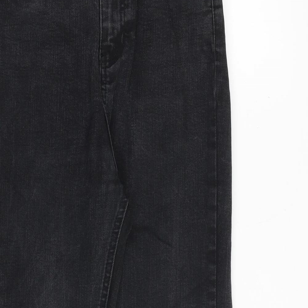 Pull&Bear Womens Grey Cotton Skinny Jeans Size 10 Slim Zip - Frayed Hem