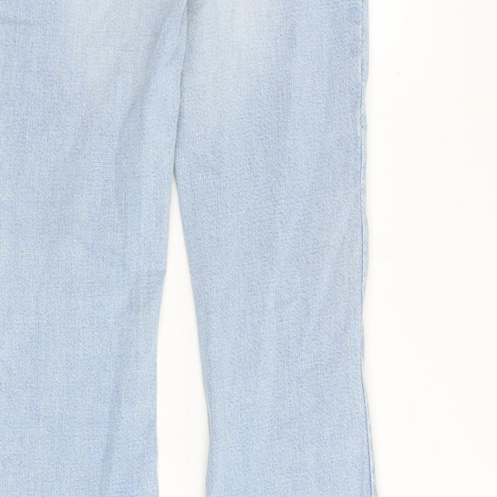 NEXT Womens Blue Cotton Flared Jeans Size 8 Regular Zip
