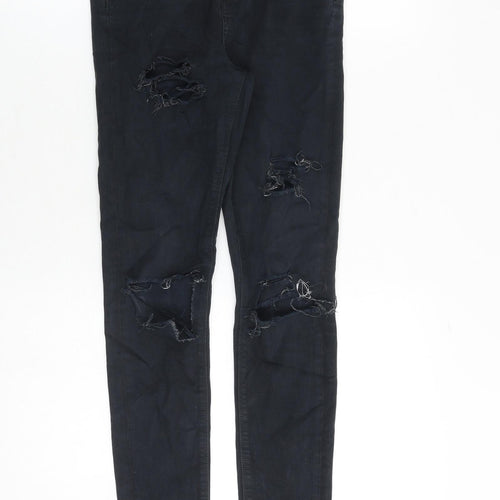 Miss Selfridge Womens Black Cotton Skinny Jeans Size 6 Slim Zip