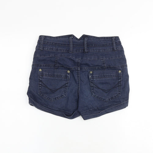 YESYES Womens Blue Cotton Chino Shorts Size 6 Regular Zip