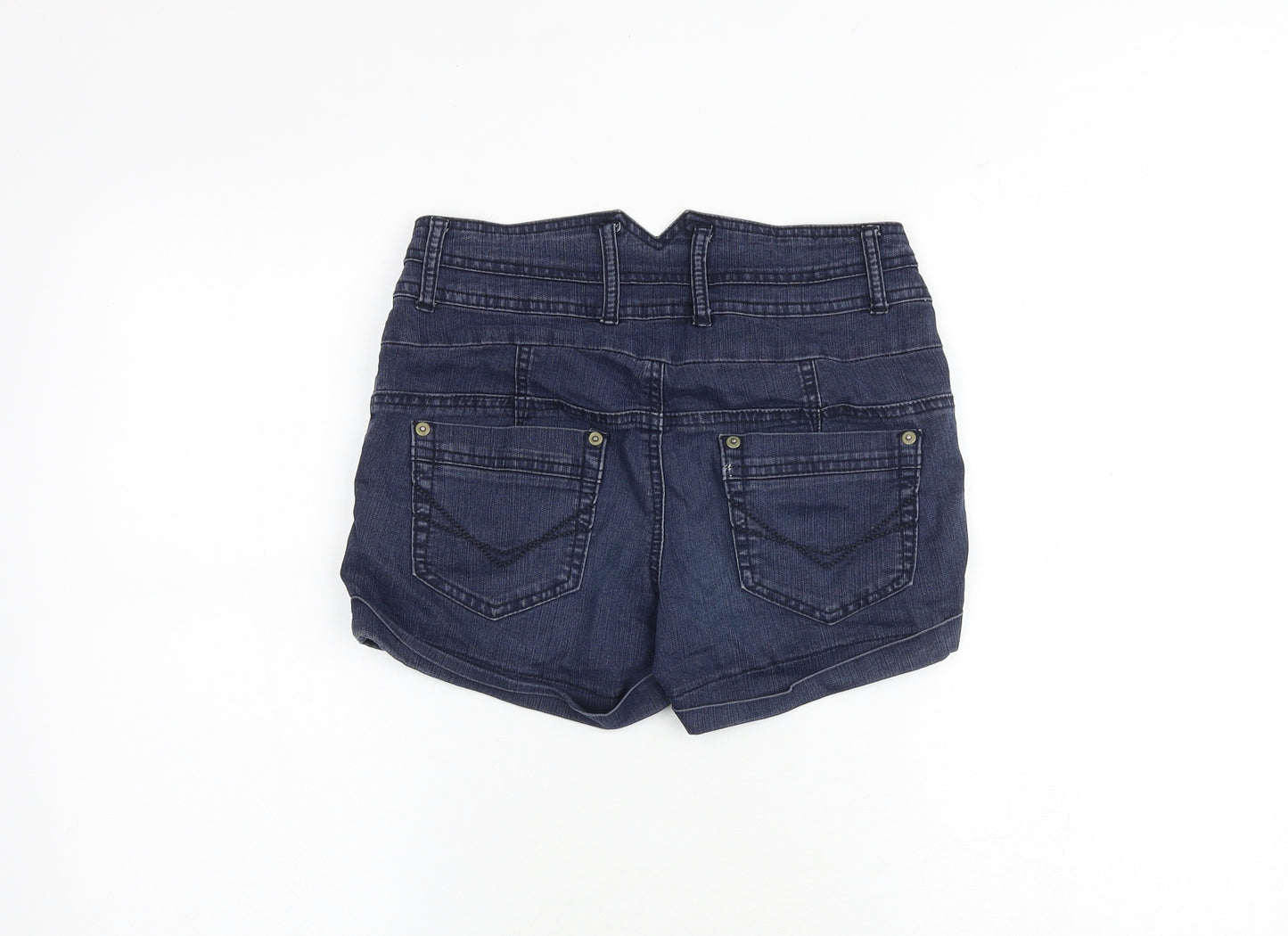 YESYES Womens Blue Cotton Chino Shorts Size 6 Regular Zip