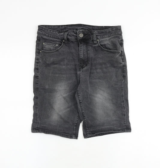 ASOS Mens Grey Cotton Bermuda Shorts Size 30 in Regular Zip
