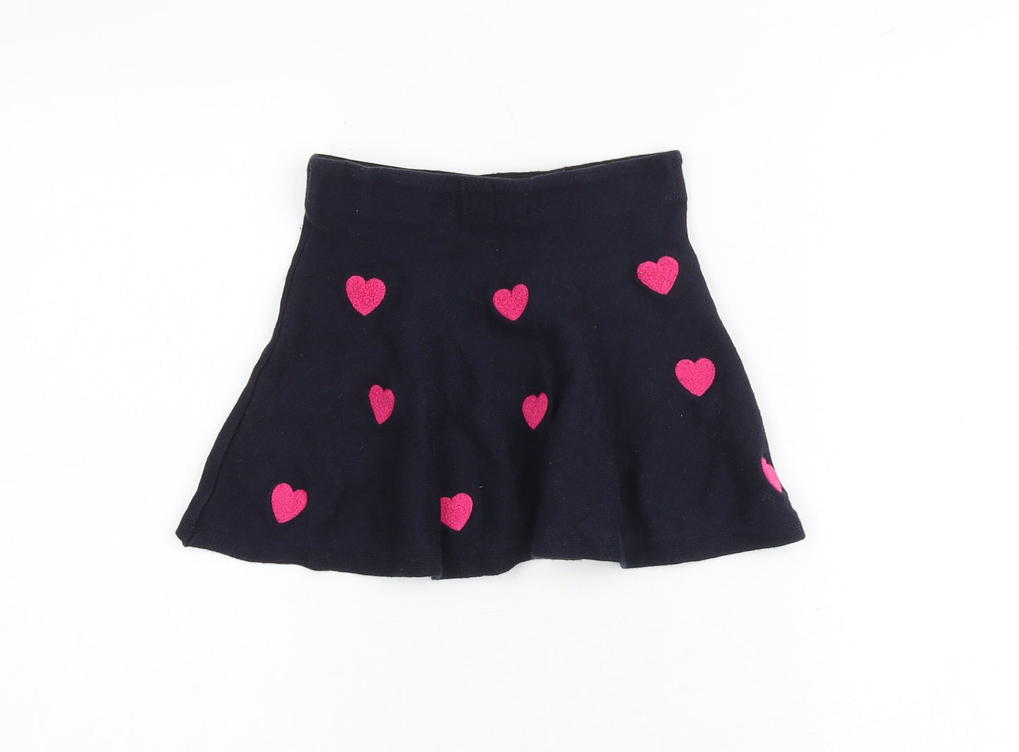 H&M Girls Blue Geometric Cotton Skater Skirt Size 2-3 Years Regular - Heart Print