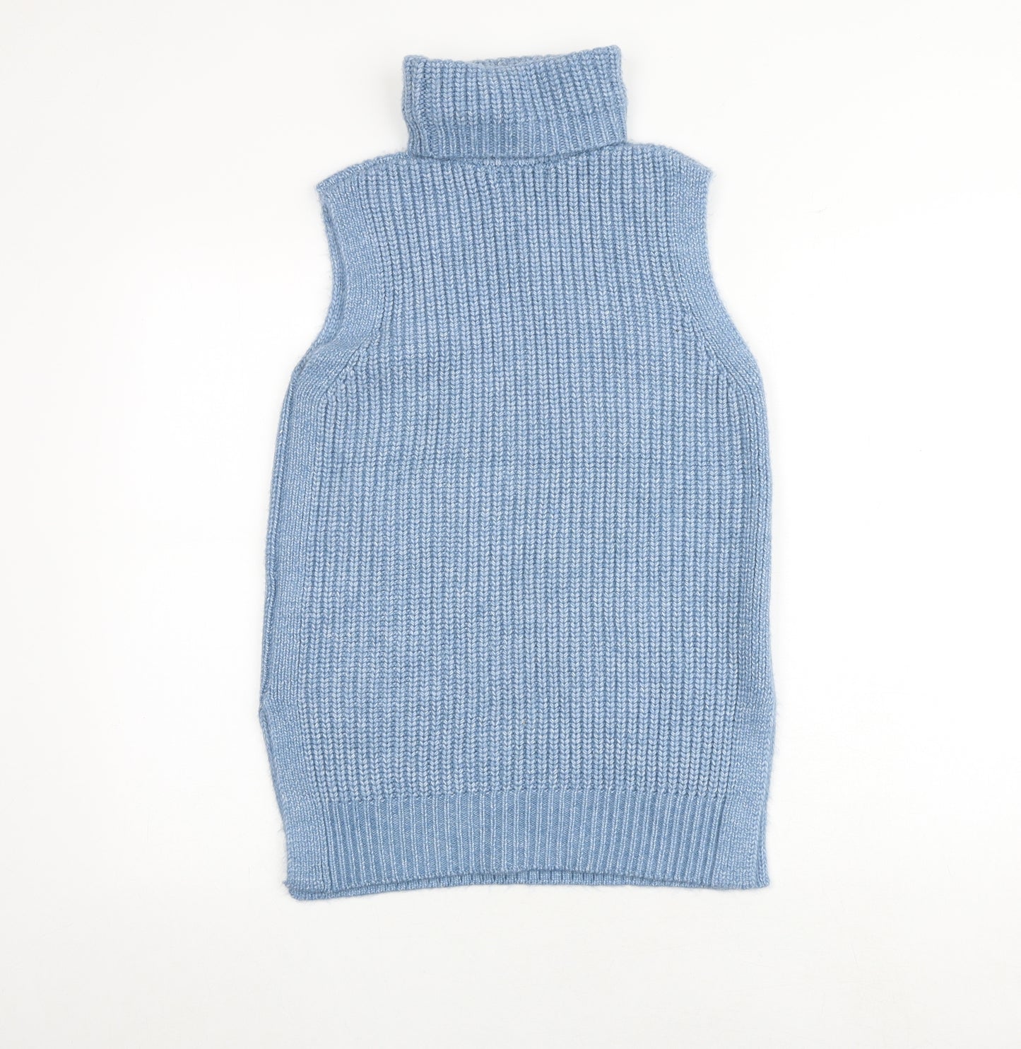 Marks and Spencer Womens Blue Roll Neck Polyester Vest Jumper Size S