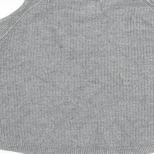 Hollister Womens Grey Round Neck 100% Cotton Pullover Jumper Size M - Cold Shoulder