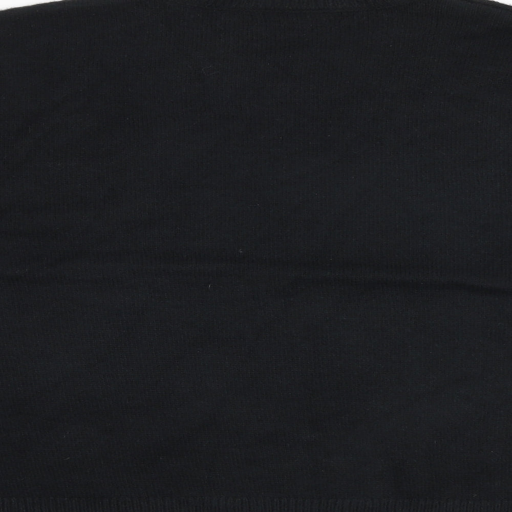 Marks and Spencer Womens Black Round Neck Polyester Pullover Jumper Size L