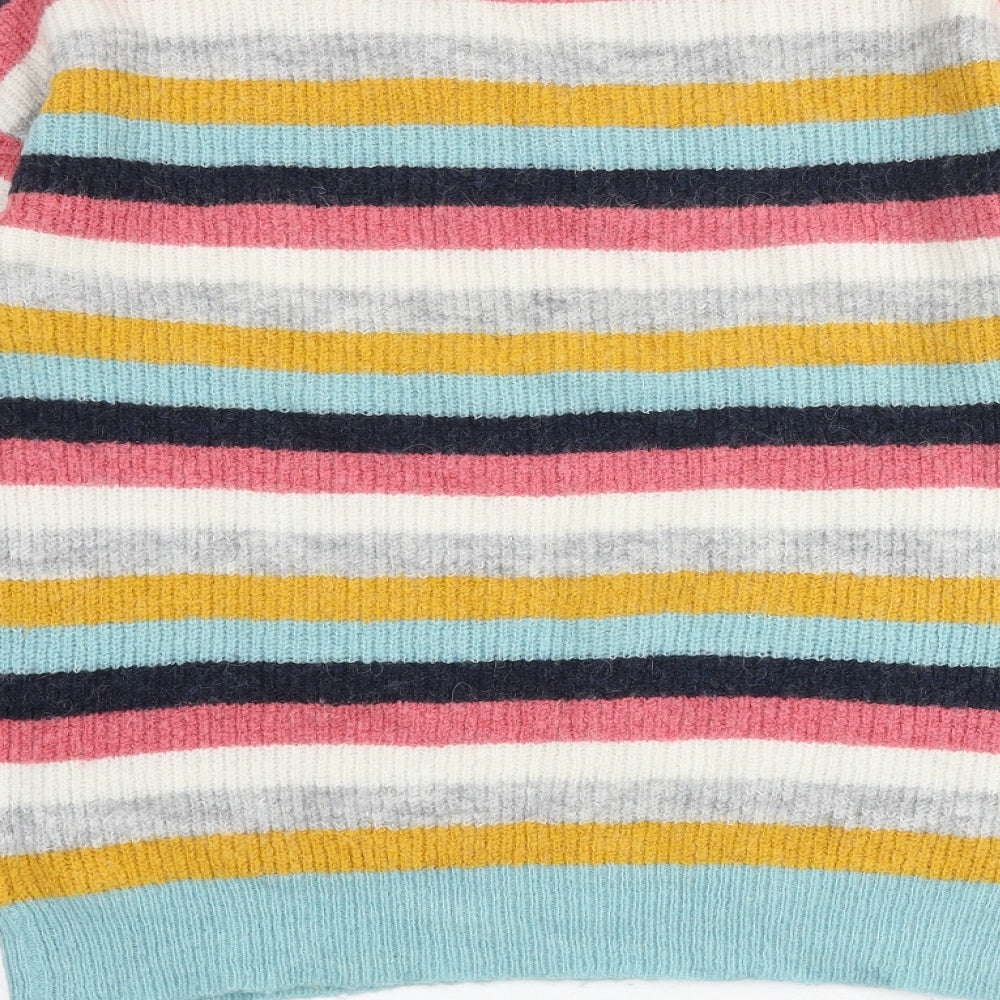 NEXT Womens Multicoloured Round Neck Striped Acrylic Pullover Jumper Size M