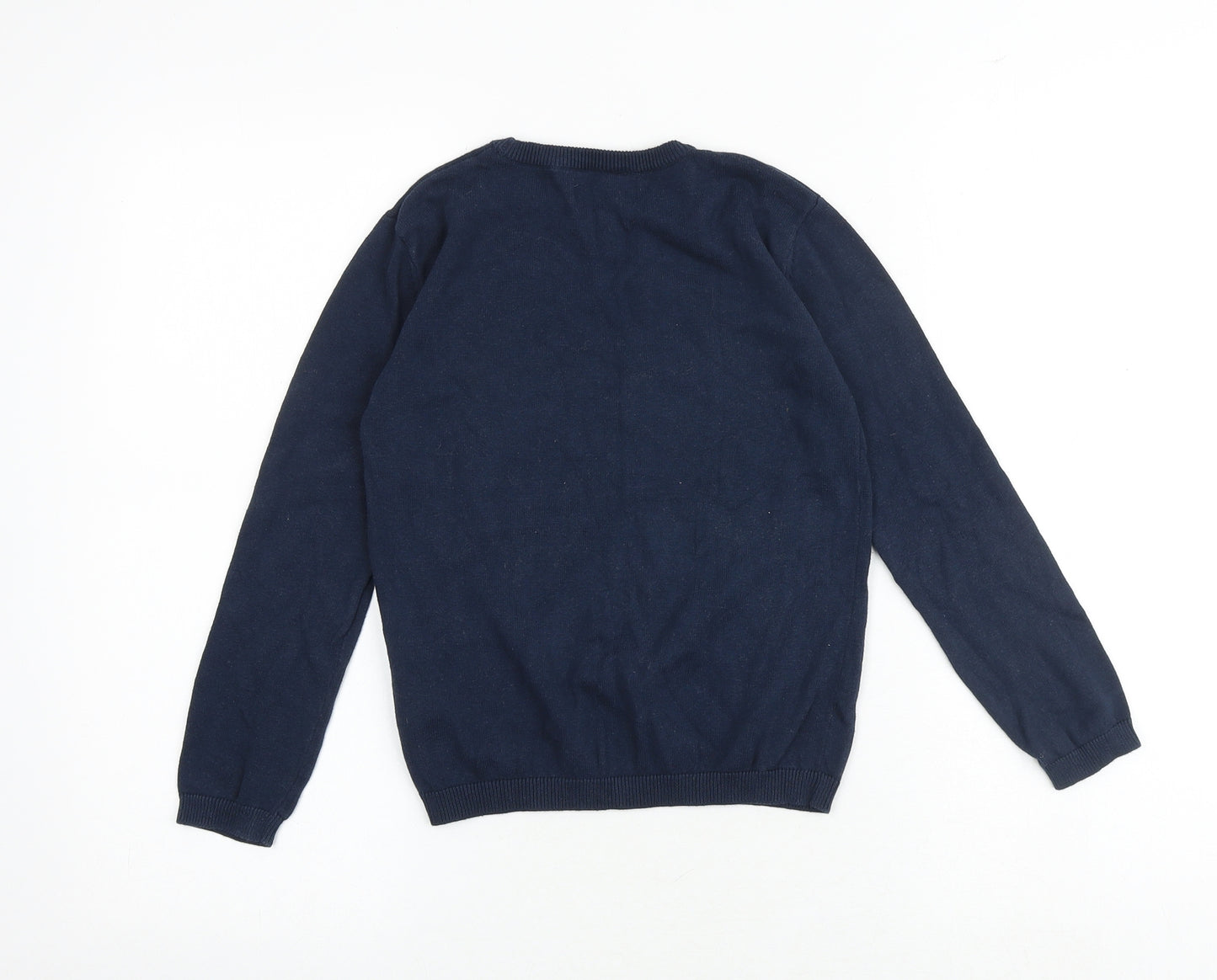 La Redoute Girls Blue Round Neck 100% Cotton Pullover Jumper Size 8 Years Pullover - Unique
