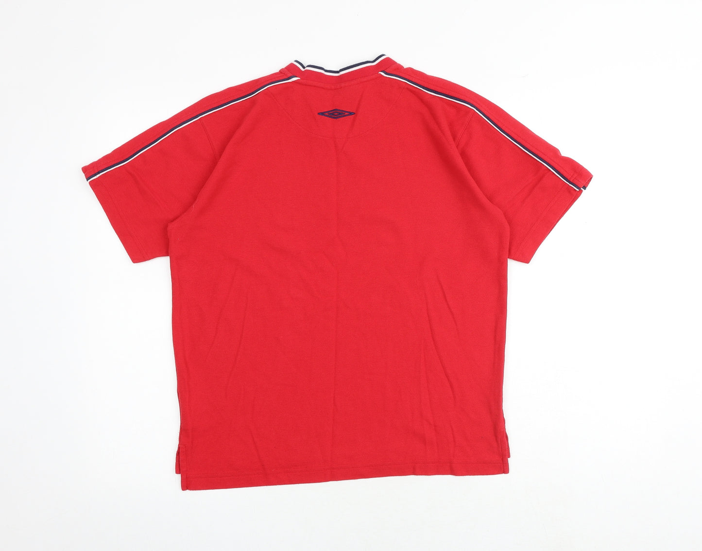 Umbro Boys Red Polyester Basic T-Shirt Size XL V-Neck Pullover