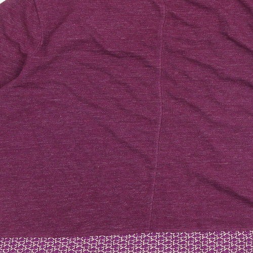 White Stuff Womens Purple Geometric Cotton Basic T-Shirt Size 8 Scoop Neck