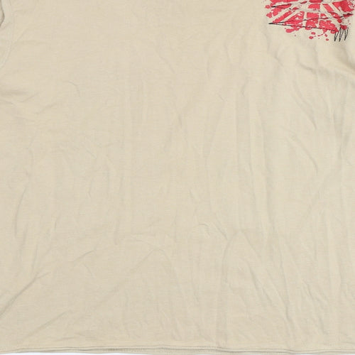 Henleys Mens Brown Cotton T-Shirt Size M Round Neck - Union Jack