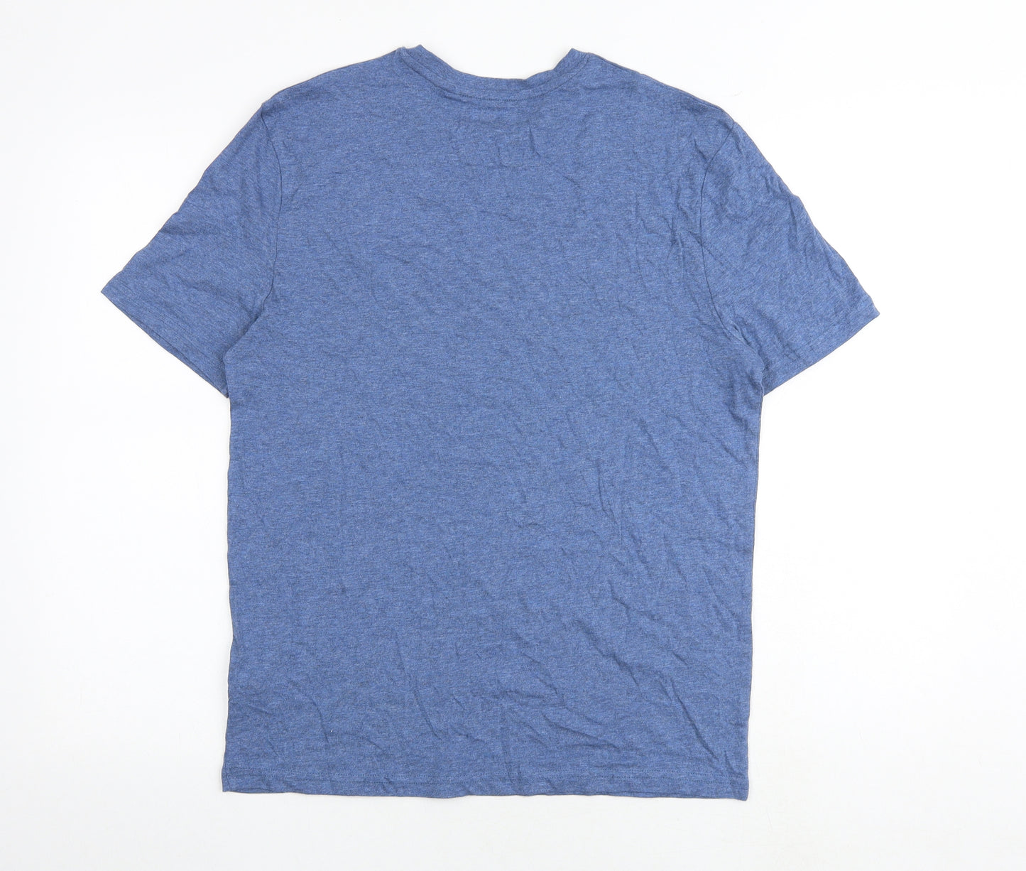 Marks and Spencer Mens Blue Cotton T-Shirt Size S Round Neck
