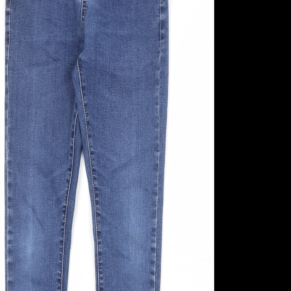 Boohoo Mens Blue Cotton Skinny Jeans Size 28 in Regular Zip