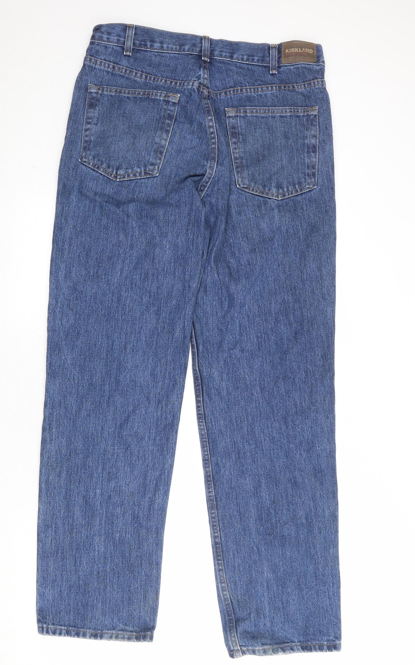 Kirkland Mens Blue Cotton Straight Jeans Size 34 in Regular Zip