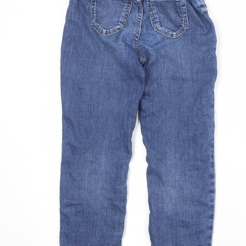 H&M Girls Blue Cotton Skinny Jeans Size 6-7 Years Regular Zip