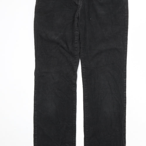 KEW Womens Black Cotton Straight Jeans Size 10 Regular Zip