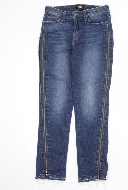 Paige Womens Blue Cotton Straight Jeans Size 26 in Regular Zip
