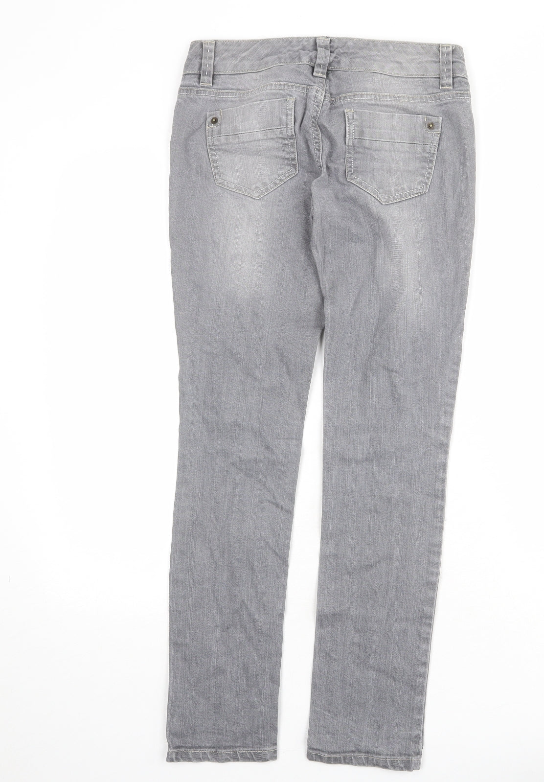 Miss Selfridge Womens Grey Cotton Skinny Jeans Size 8 Regular Zip