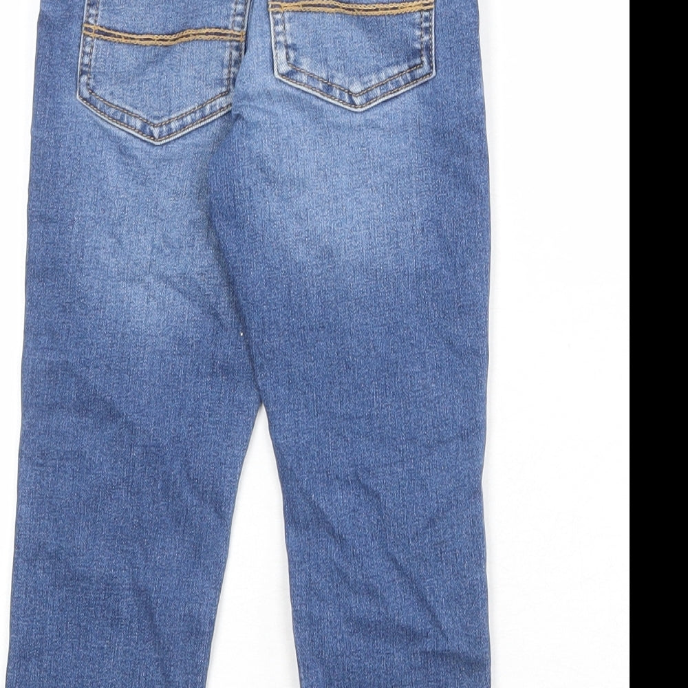 NEXT Boys Blue Cotton Skinny Jeans Size 2-3 Years Regular Snap