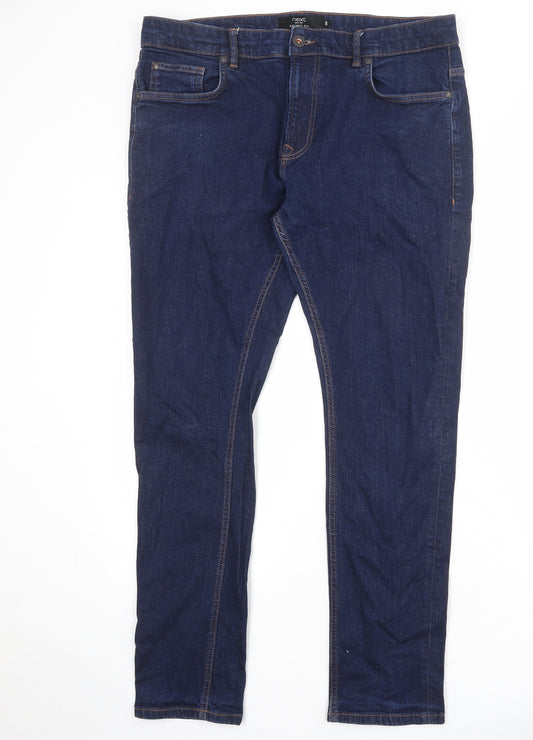 NEXT Mens Blue Cotton Skinny Jeans Size 36 in Regular Zip