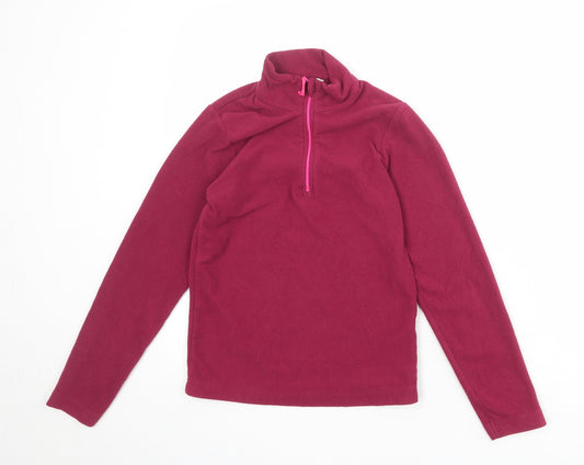 Mountain Warehouse Girls Purple Polyester Pullover Sweatshirt Size 11-12 Years Zip