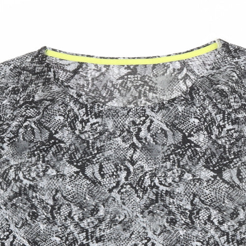 GOODMOVE Womens Multicoloured Animal Print Polyester Basic T-Shirt Size 18 Round Neck Pullover - Snakeskin Pattern