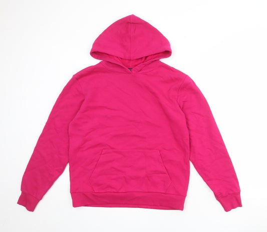 Marks and Spencer Womens Pink Cotton Pullover Hoodie Size S Pullover
