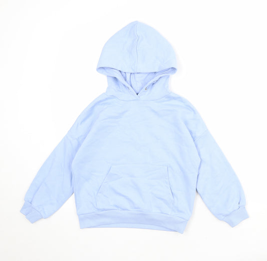 Marks and Spencer Boys Blue Cotton Pullover Hoodie Size 7-8 Years Pullover