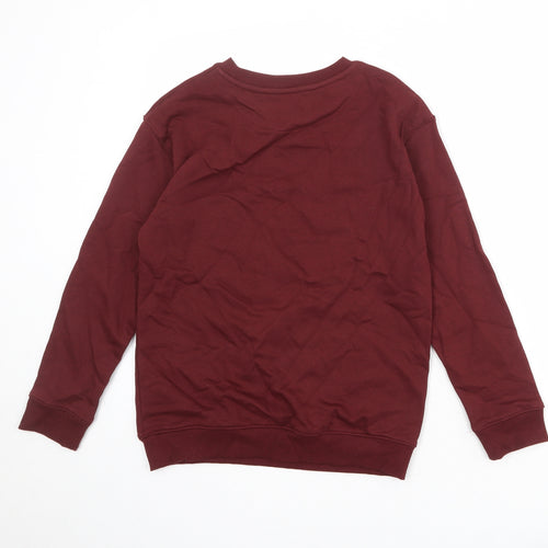 Marks and Spencer Boys Red Cotton Pullover Sweatshirt Size 11-12 Years Pullover - Citizen Of Somewhere